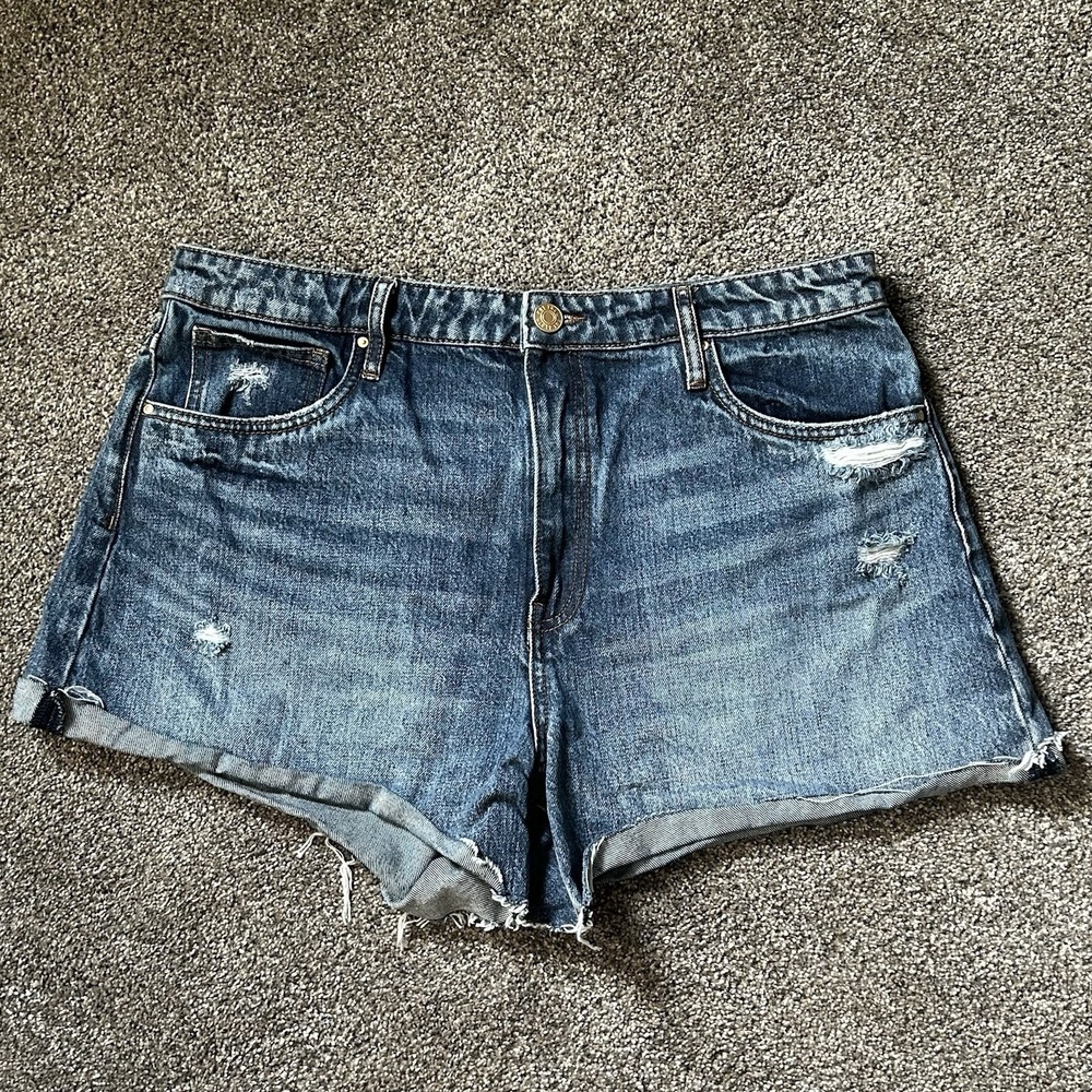 KUT from the Kloth (Blue) Taylor High Rise Denim Shorts Women's Size 14
